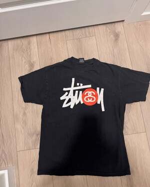 Vintage Stüssy SS Link Logo Black Graphic Tee